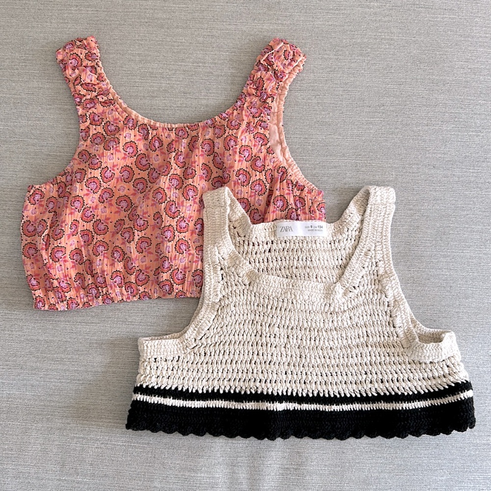 Zara kids crop top set of two size 9